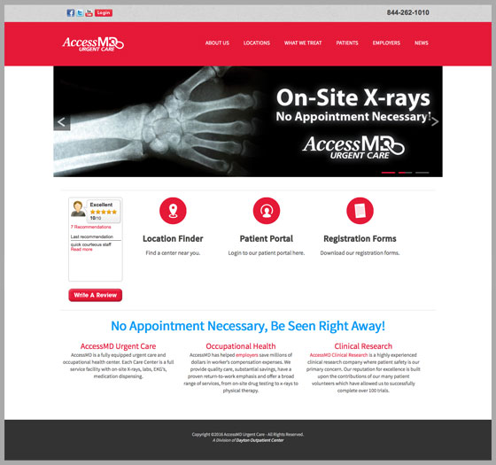AccessMD Website Home Page